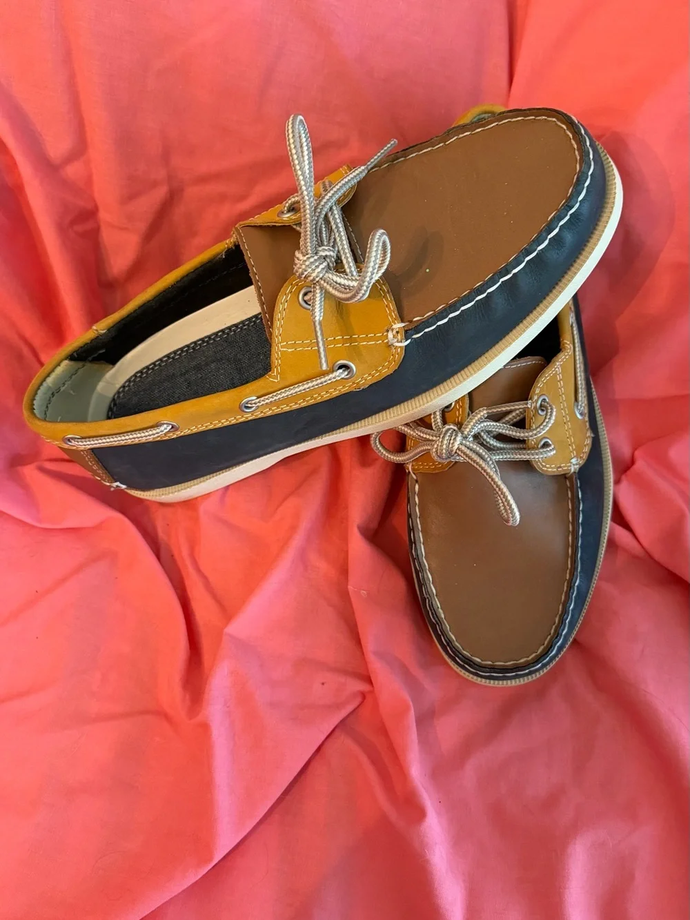 J.Murphy Men's Two-Tone Brown & Tan Leather Boat Shoes